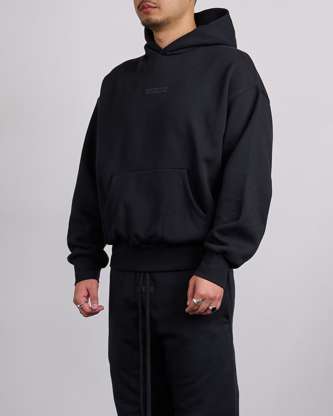 Fear of God Essentials Metallic Classic Hoodie Jet Black