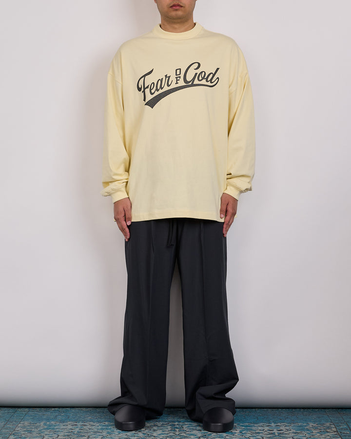 Fear of God Essentials Pleat Front Silk Blend Drawstring Pant Vintage Black