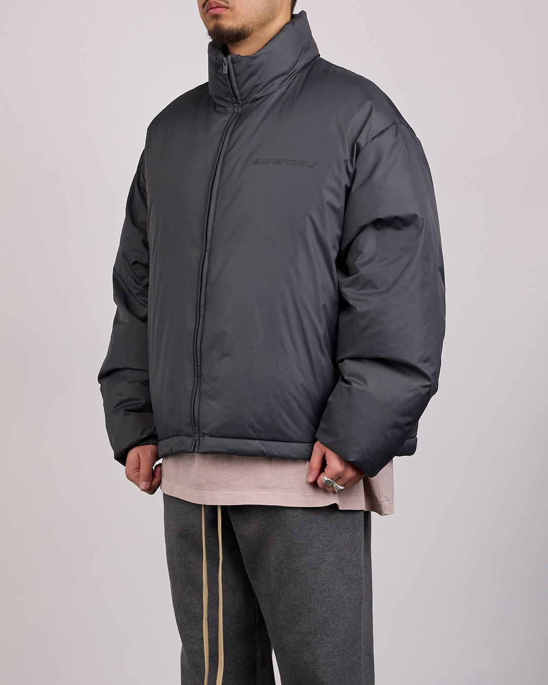 Fear of God Essentials Puffer Jacket Iron Grey