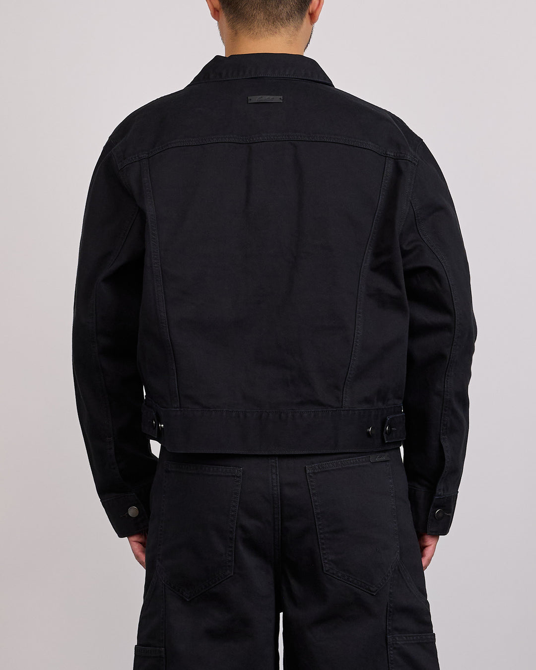 Fear of God Essentials 클래식 데님 재킷 오버다이 블랙