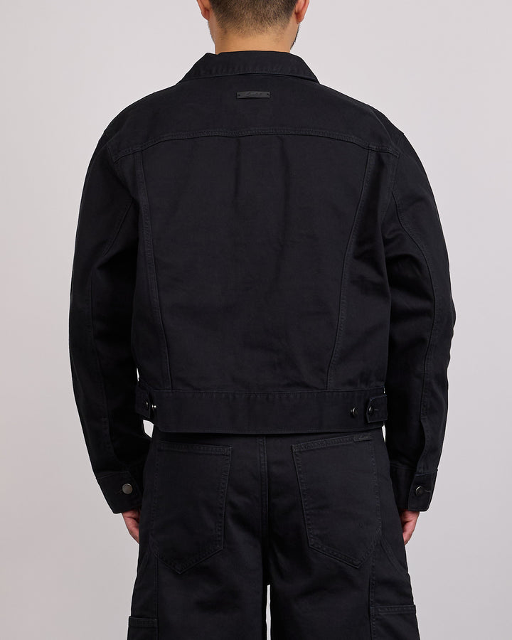 Fear of God Essentials 클래식 데님 재킷 오버다이 블랙