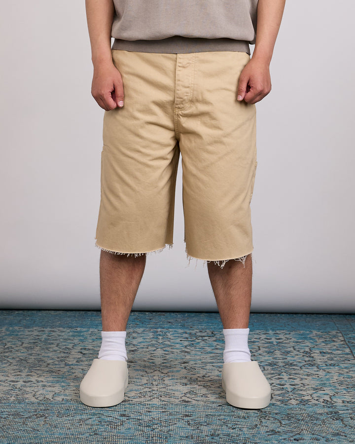 Fear of God Essentials Raw Cut 5-Pocket Denim Short Overdye Dune
