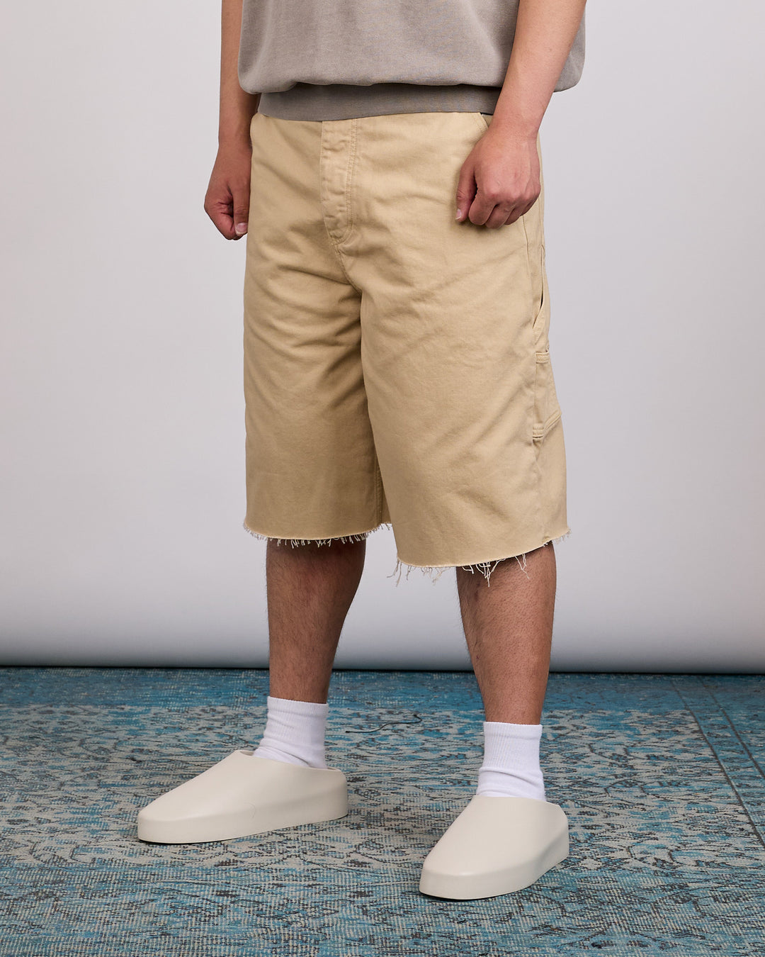 Fear of God Essentials Raw Cut 5-Pocket Denim Short Overdye Dune