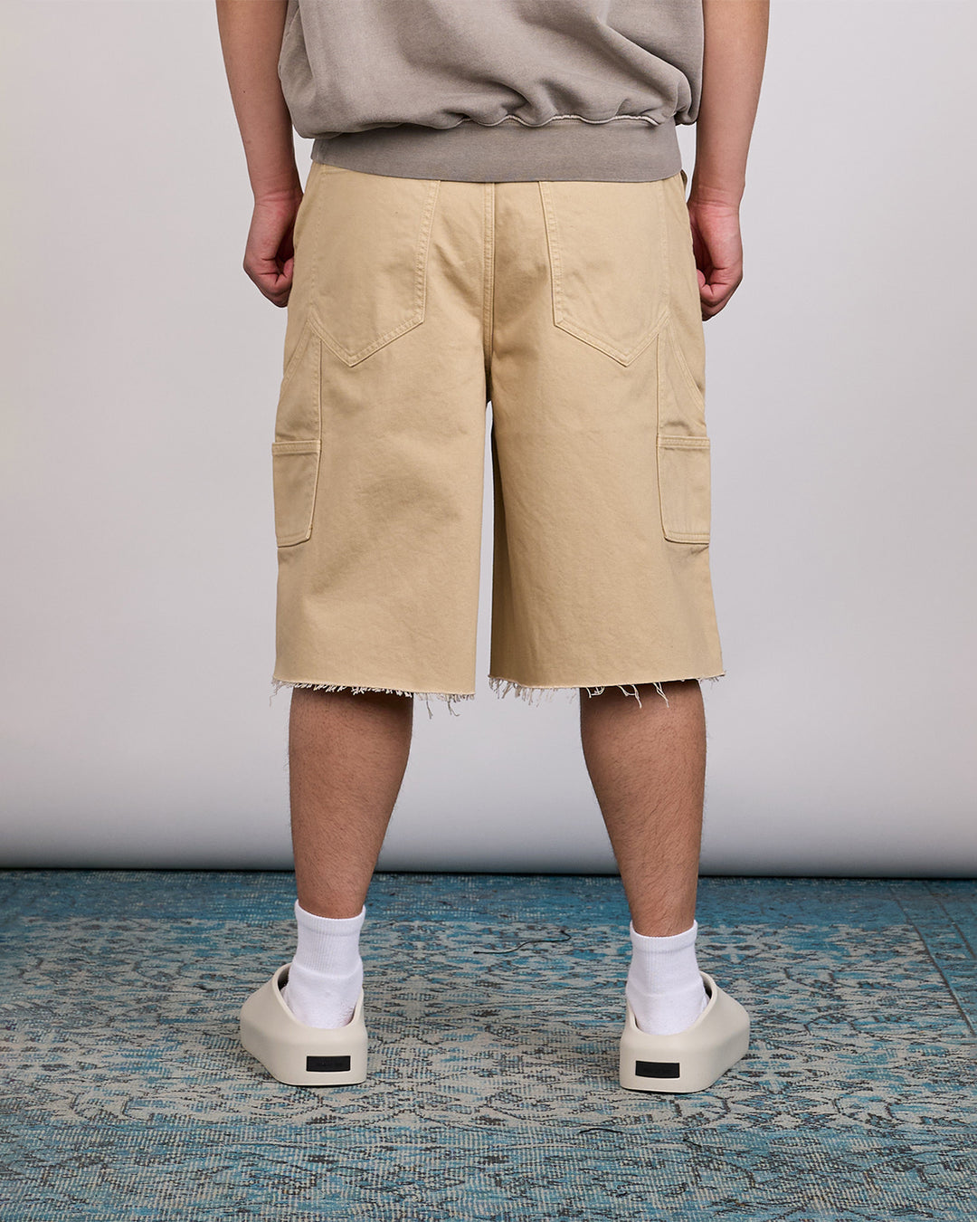Fear of God Essentials Raw Cut 5-Pocket Denim Short Overdye Dune