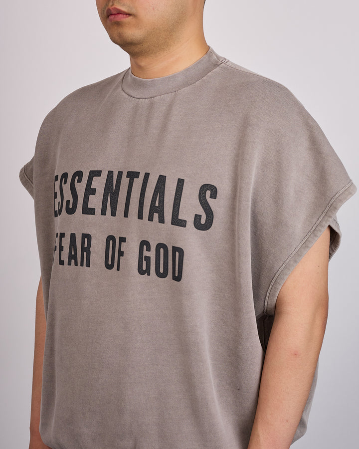 Fear of God Essentials Relaxed Cut-Off Fleece Crewneck Washed Seal