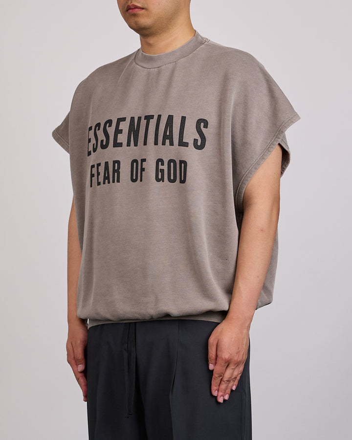 Fear of God Essentials Relaxed Cut-Off Fleece Crewneck Washed Seal