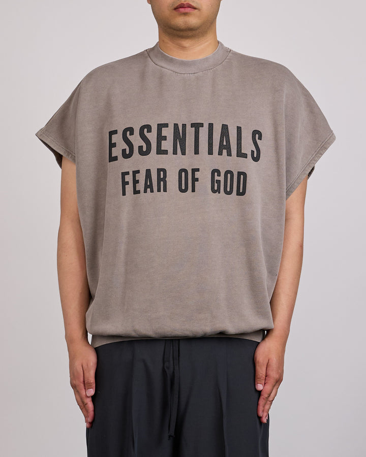 Fear of God Essentials Relaxed Cut-Off Fleece Crewneck Washed Seal