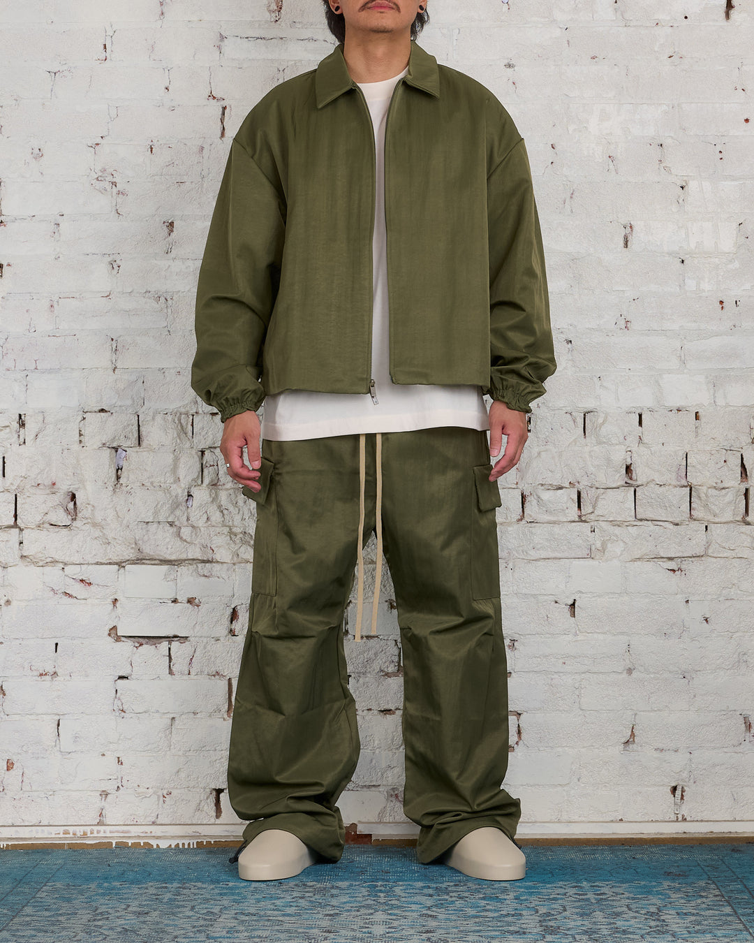 Fear of God Essentials Textured Nylon Field Pant Military