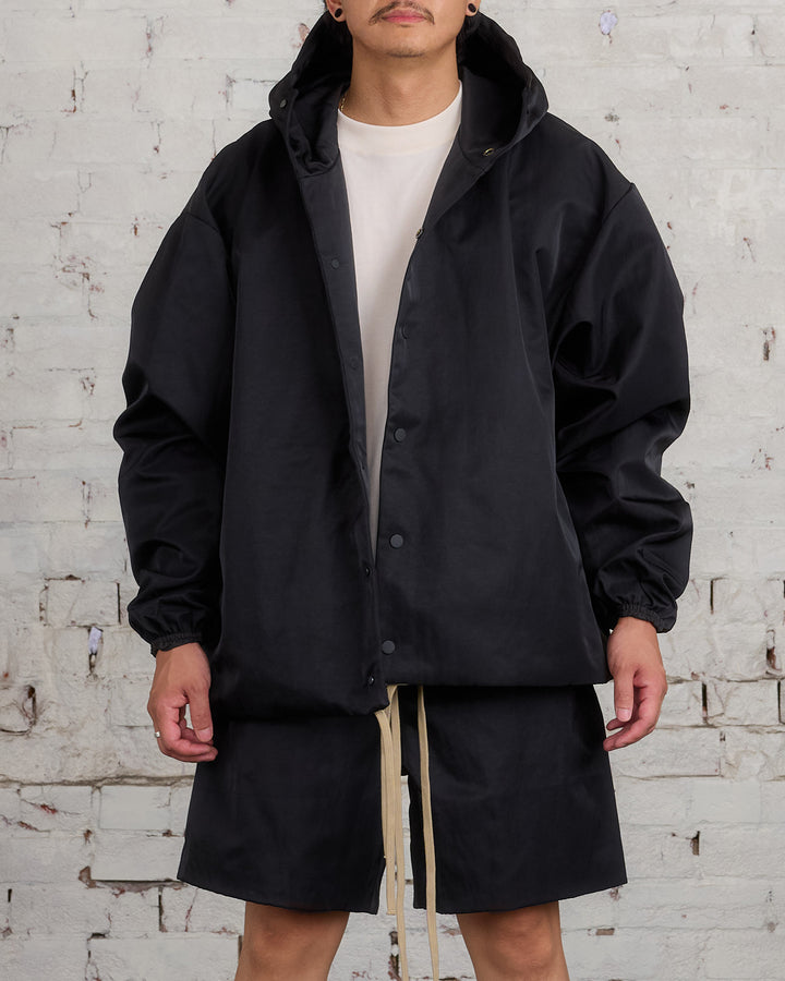 Fear of God Essentials Textured Nylon Hooded Jacket Black