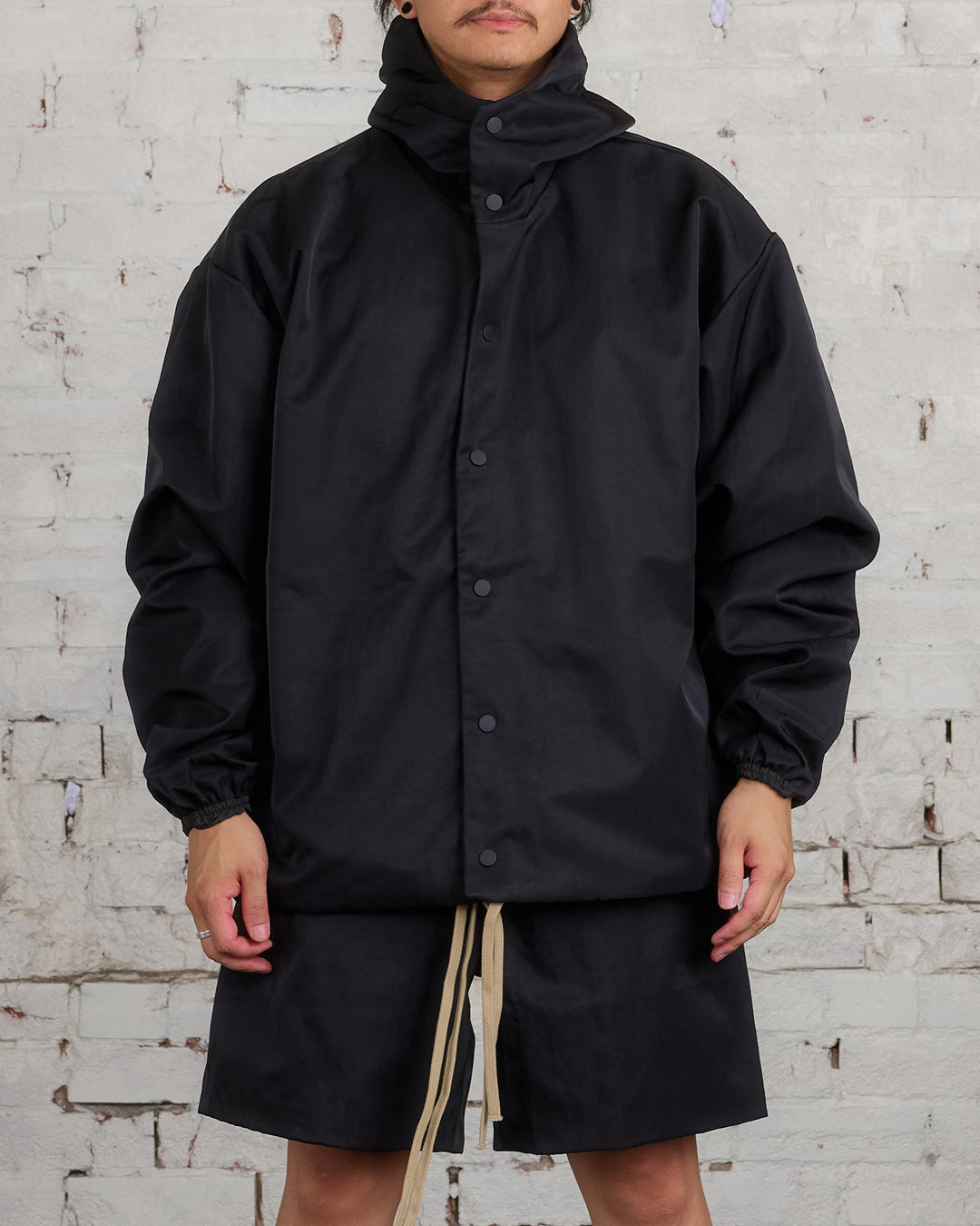 Fear of God Essentials Textured Nylon Hooded Jacket Black