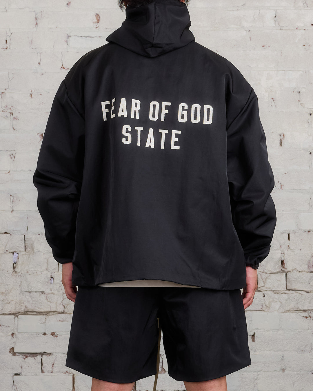 Fear of God Essentials Textured Nylon Hooded Jacket Black