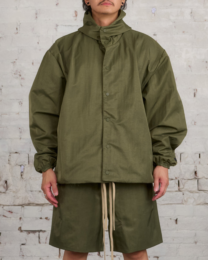 Fear of God Essentials Textured Nylon Hooded Jacket Military