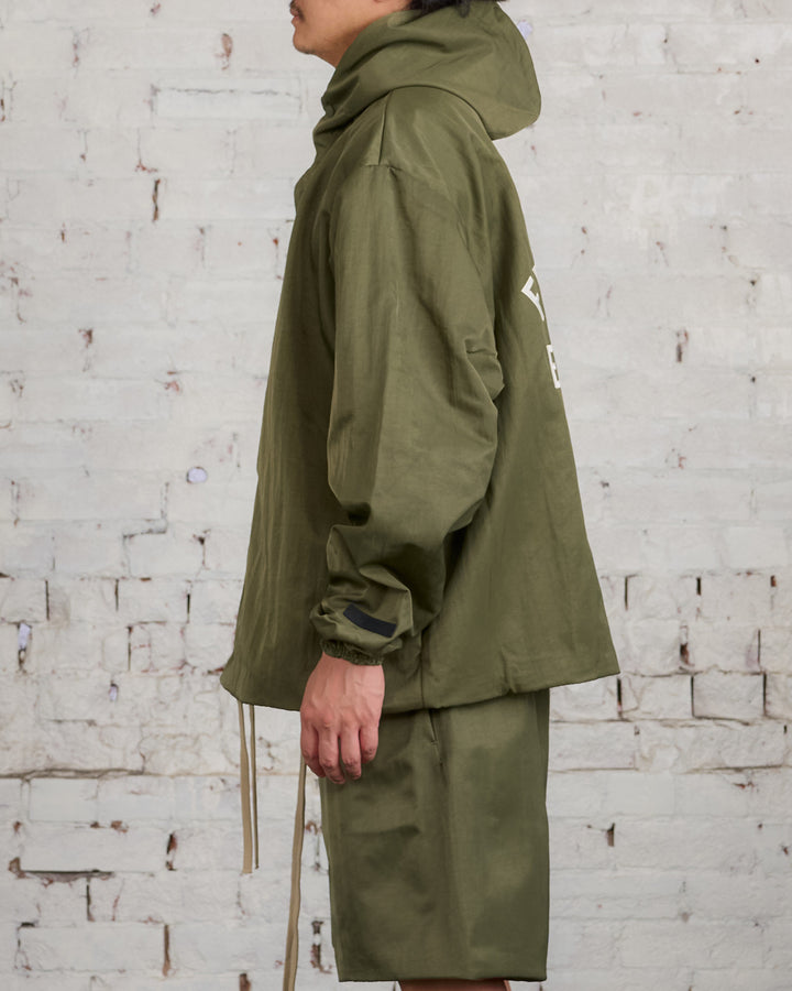 Fear of God Essentials Textured Nylon Hooded Jacket Military