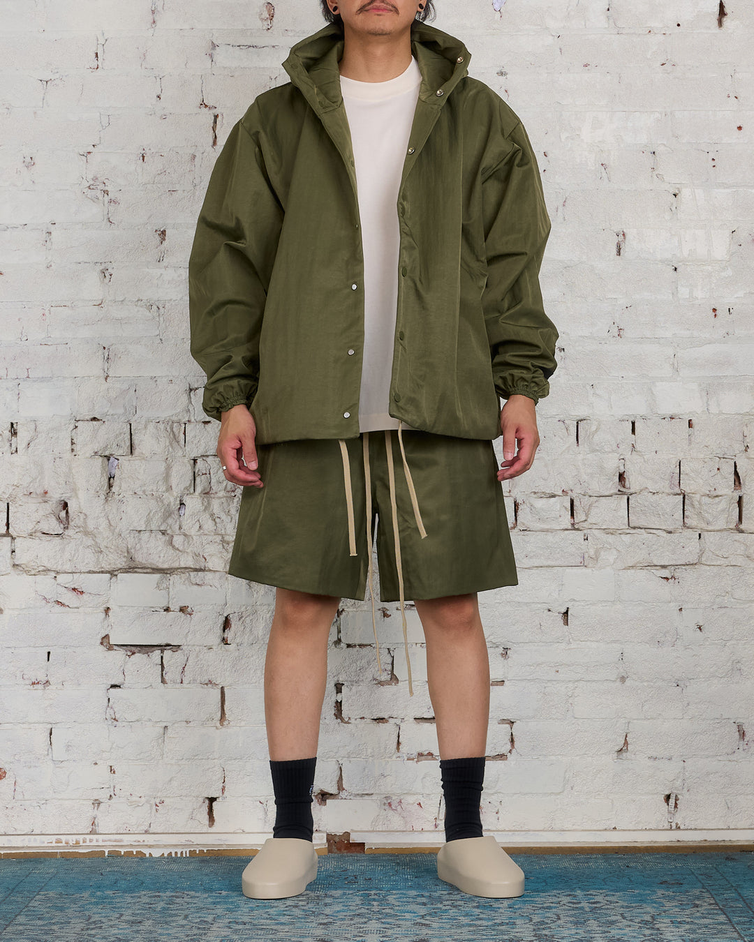 Fear of God Essentials Textured Nylon Short Military