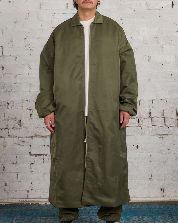 Fear of God Essentials Textured Nylon Trench Coat Military