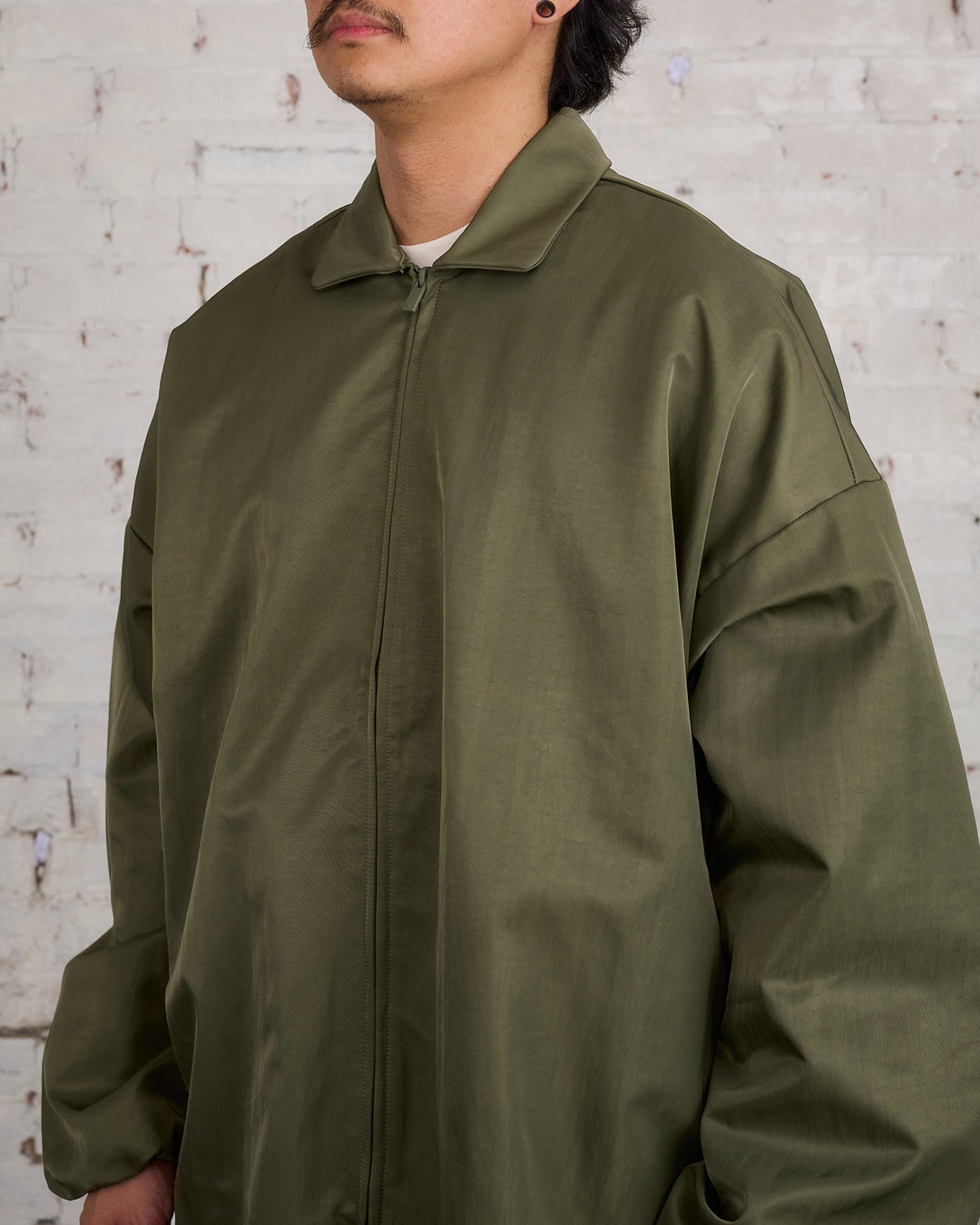 Fear of God Essentials Textured Nylon Trench Coat Military