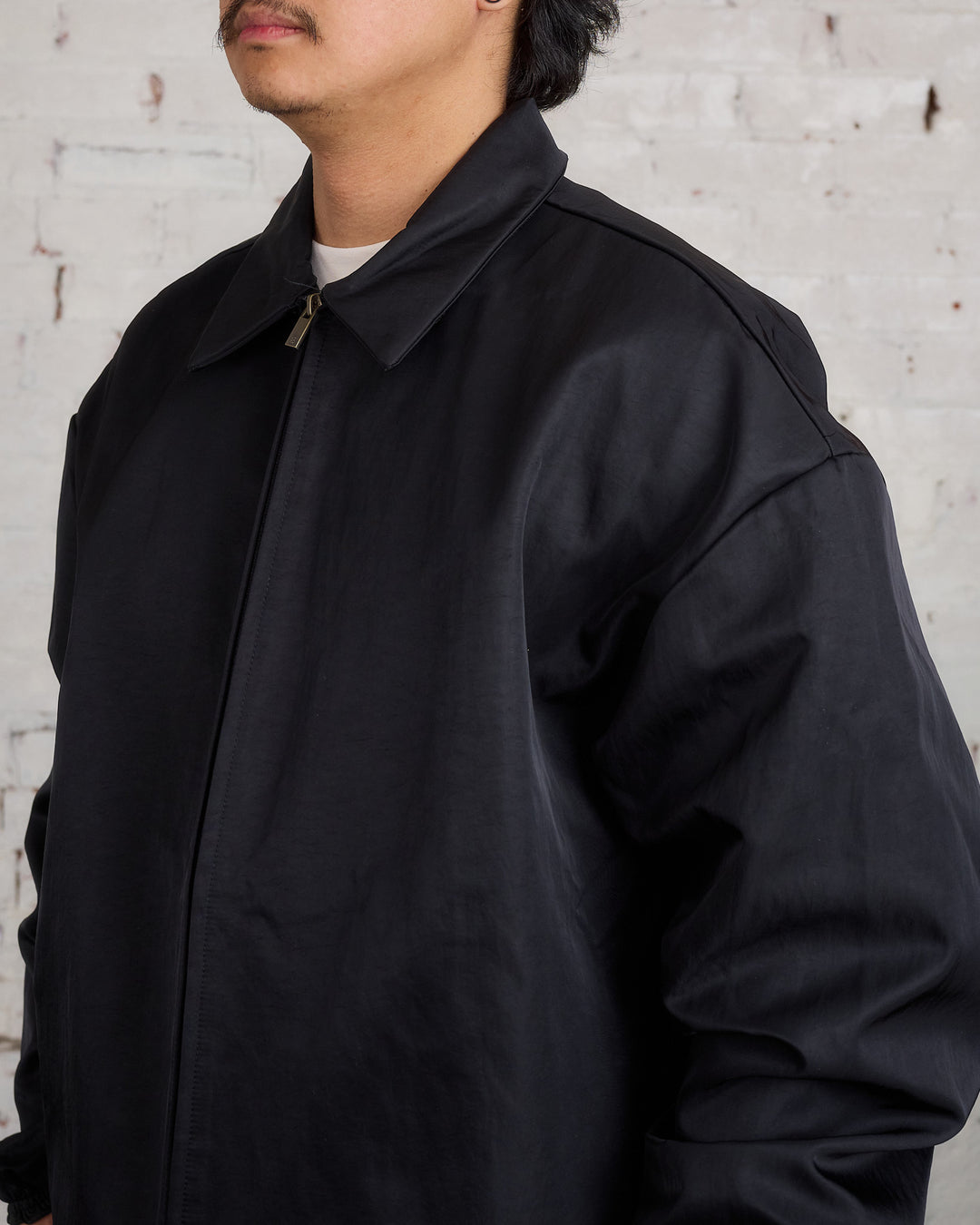 Fear of God Essentials Textured Nylon Trucker Jacket Black