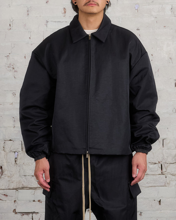 Fear of God Essentials Textured Nylon Trucker Jacket Black