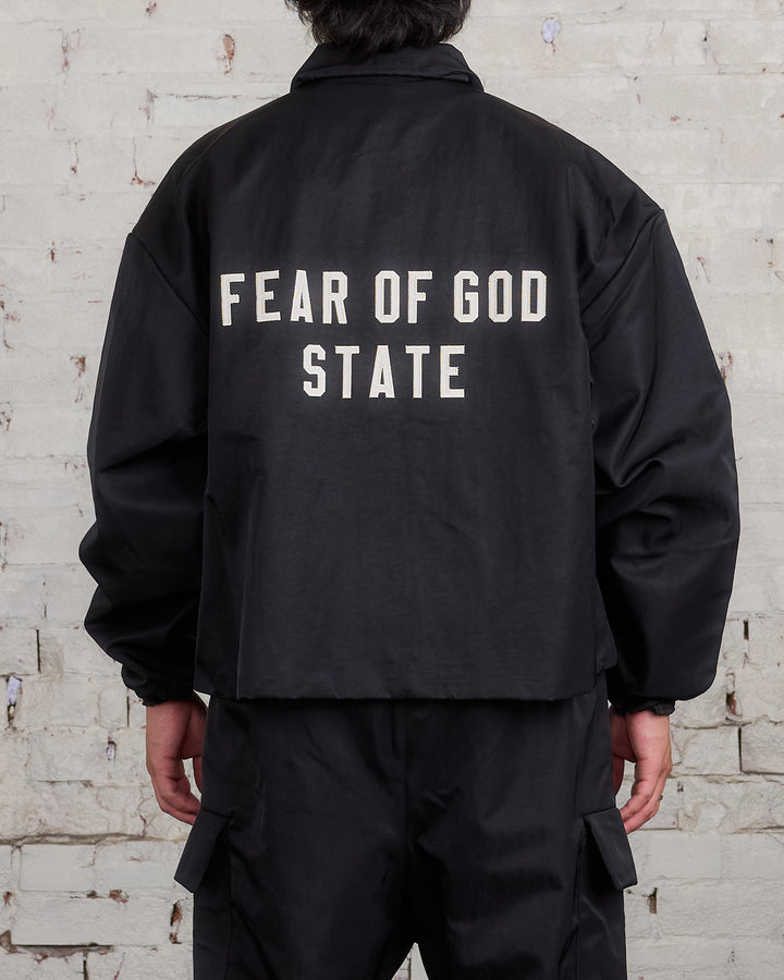 Fear of God Essentials Textured Nylon Trucker Jacket Black