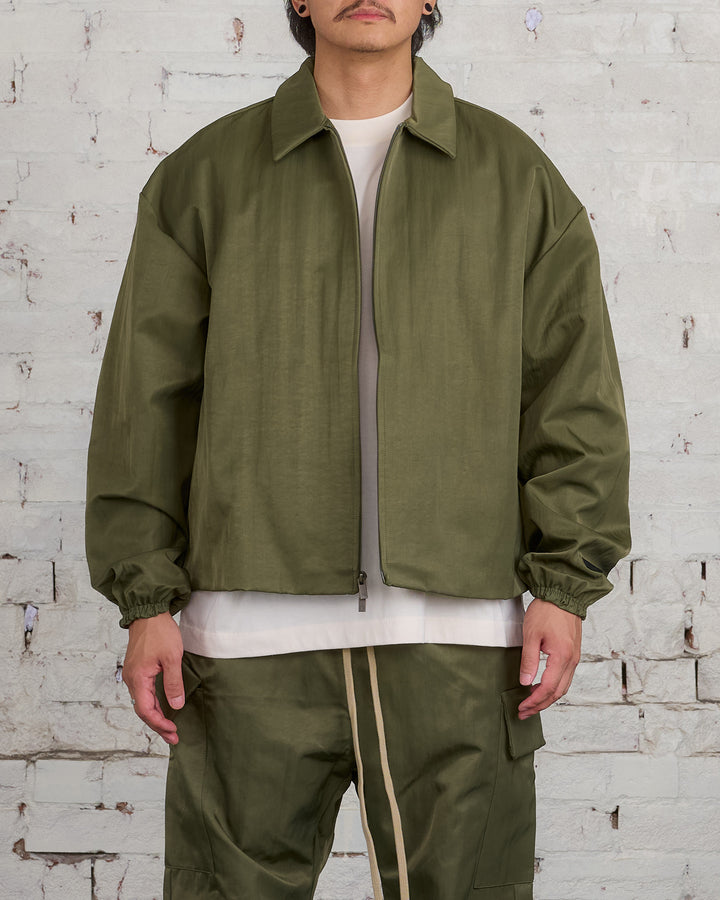 Fear of God Essentials Textured Nylon Trucker Jacket Military