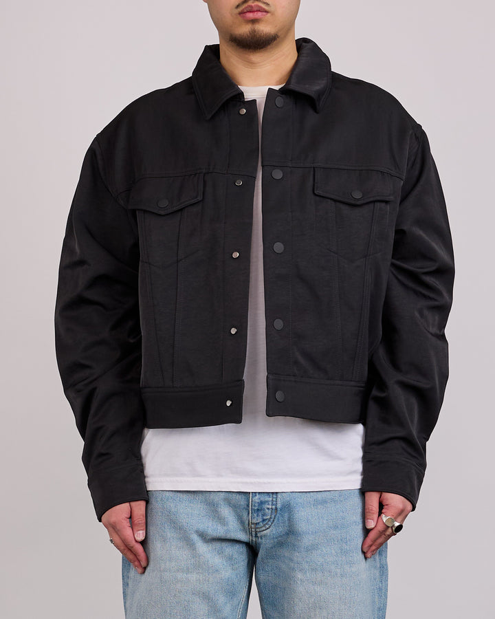 Fear of God Essentials Textured Nylon Trucker Jacket Vintage Black