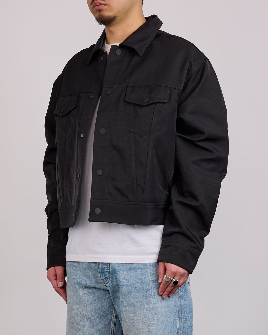 Fear of God Essentials Textured Nylon Trucker Jacket Vintage Black