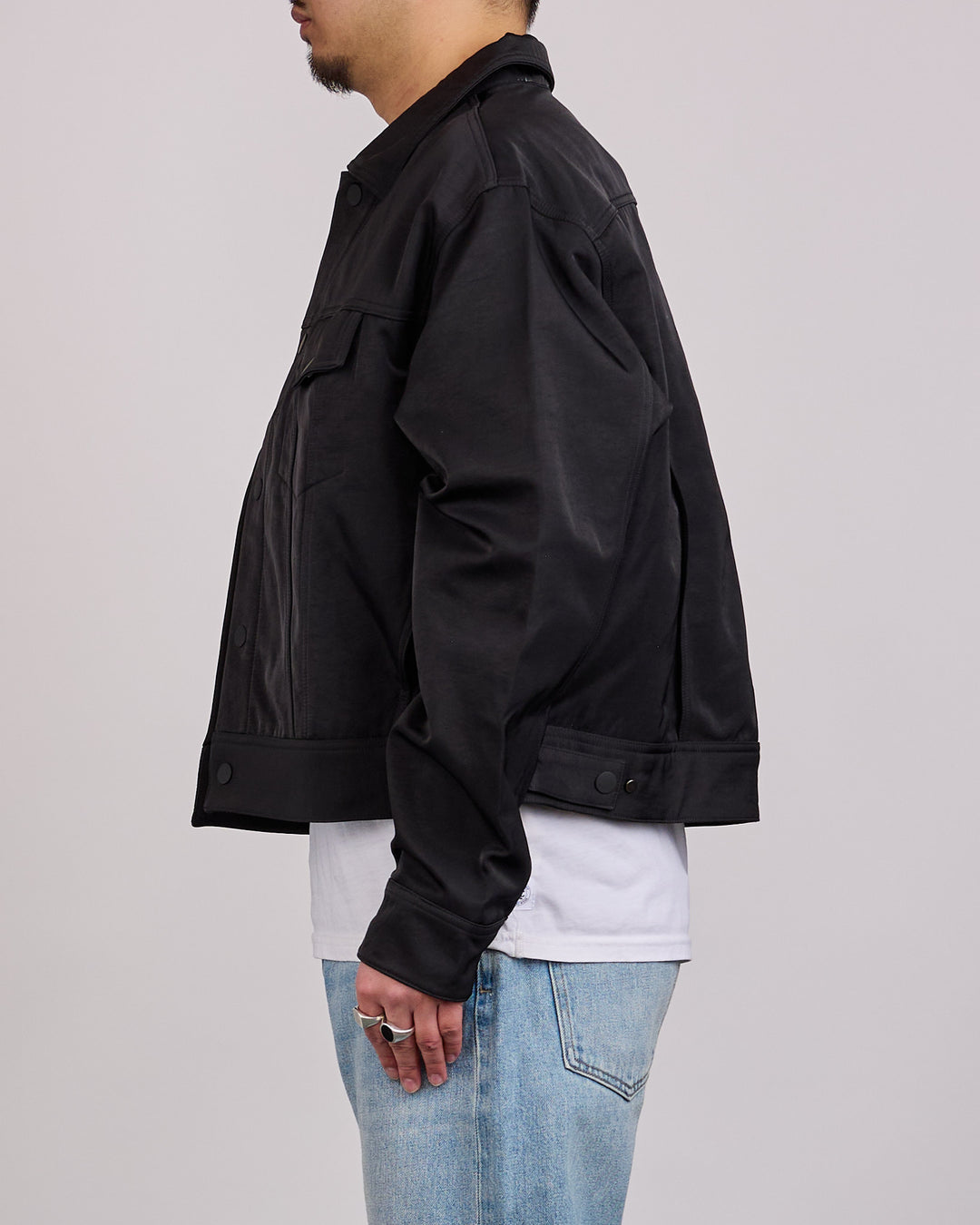 Fear of God Essentials Textured Nylon Trucker Jacket Vintage Black