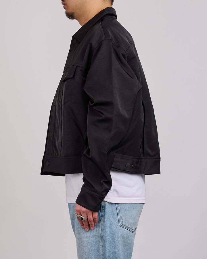 Fear of God Essentials Textured Nylon Trucker Jacket Vintage Black