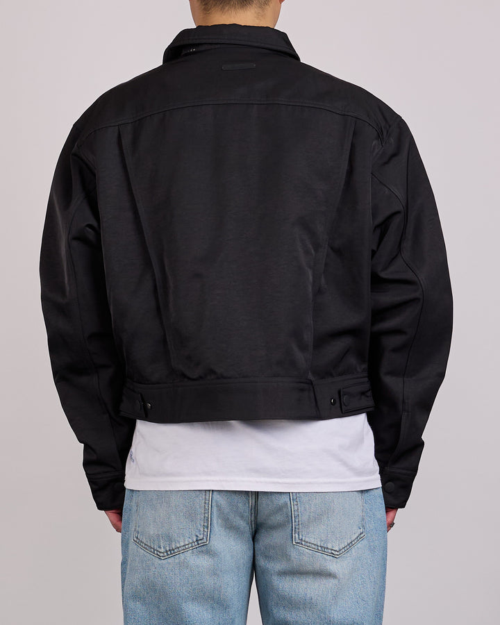 Fear of God Essentials Textured Nylon Trucker Jacket Vintage Black