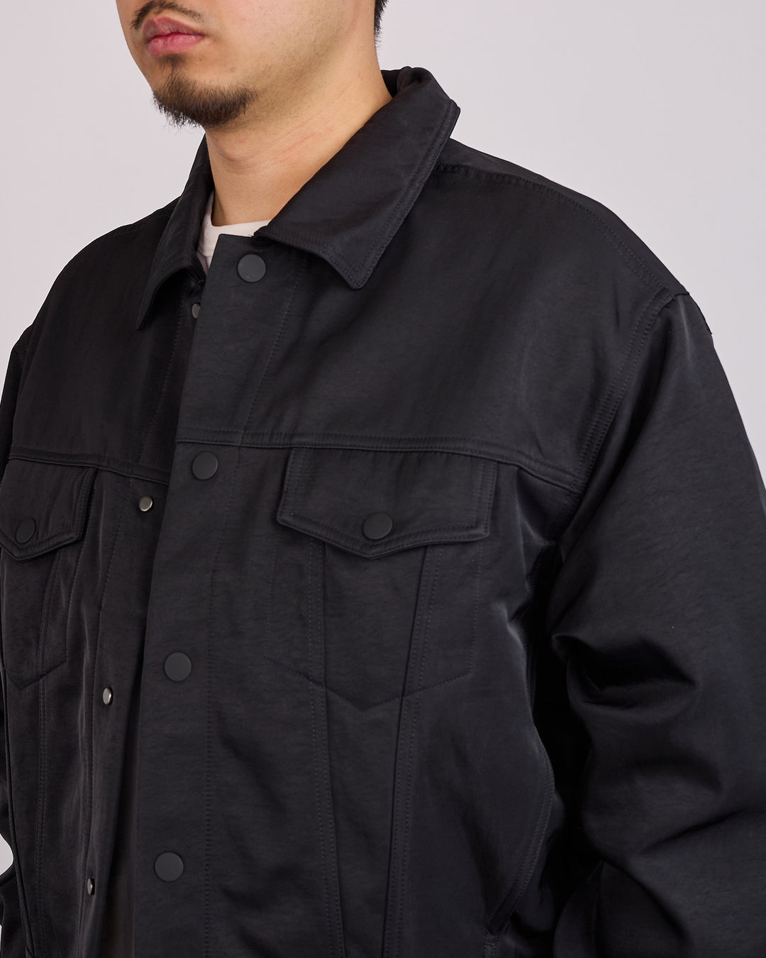 Fear of God Essentials Textured Nylon Trucker Jacket Vintage Black
