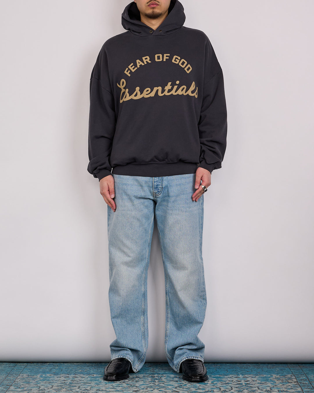 Fear of God Essentials Training 90's Hoodie Arch Faded Black