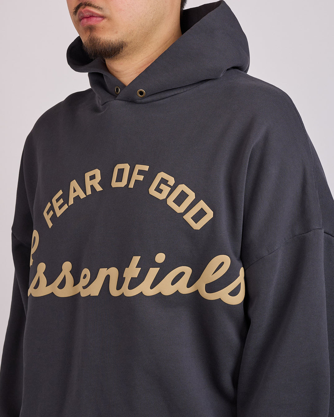Fear of God Essentials Training 90's Hoodie Arch Faded Black