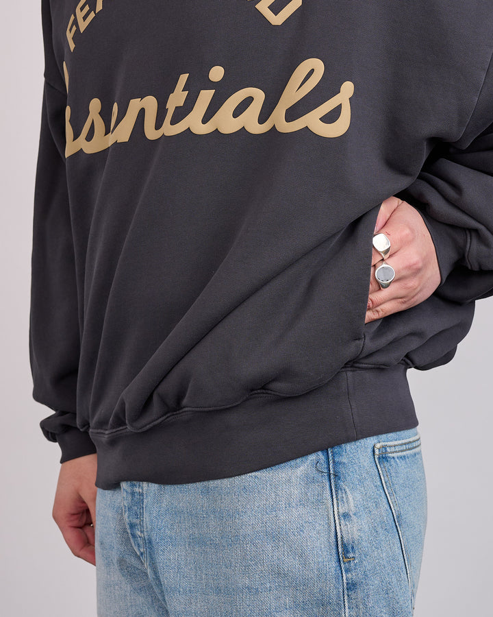 Fear of God Essentials Training 90's Hoodie Arch Faded Black