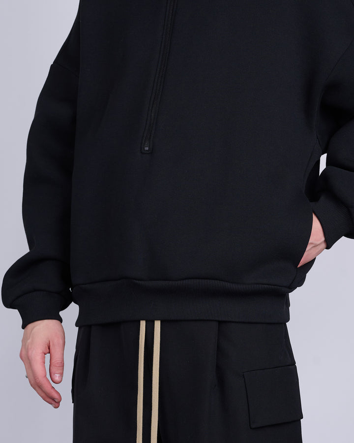 Fear of God Half-Zip Fleece Mockneck Pullover Black