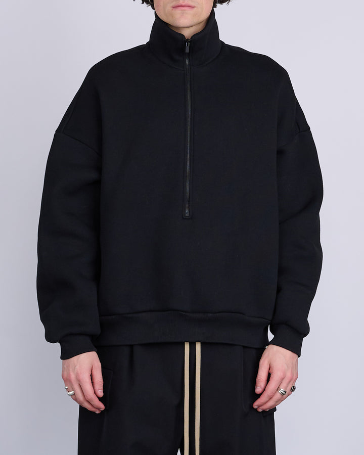 Fear of God Half-Zip Fleece Mockneck Pullover Black