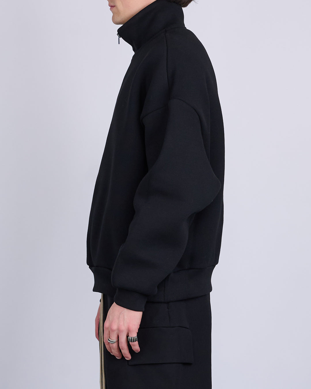 Fear of God Half-Zip Fleece Mockneck Pullover Black