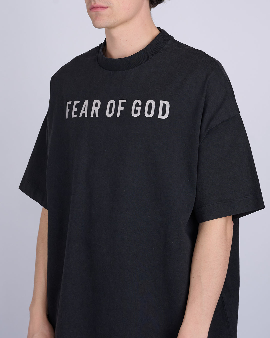 Fear of God Heavyweight Jersey Logo T-Shirt Black/Grey