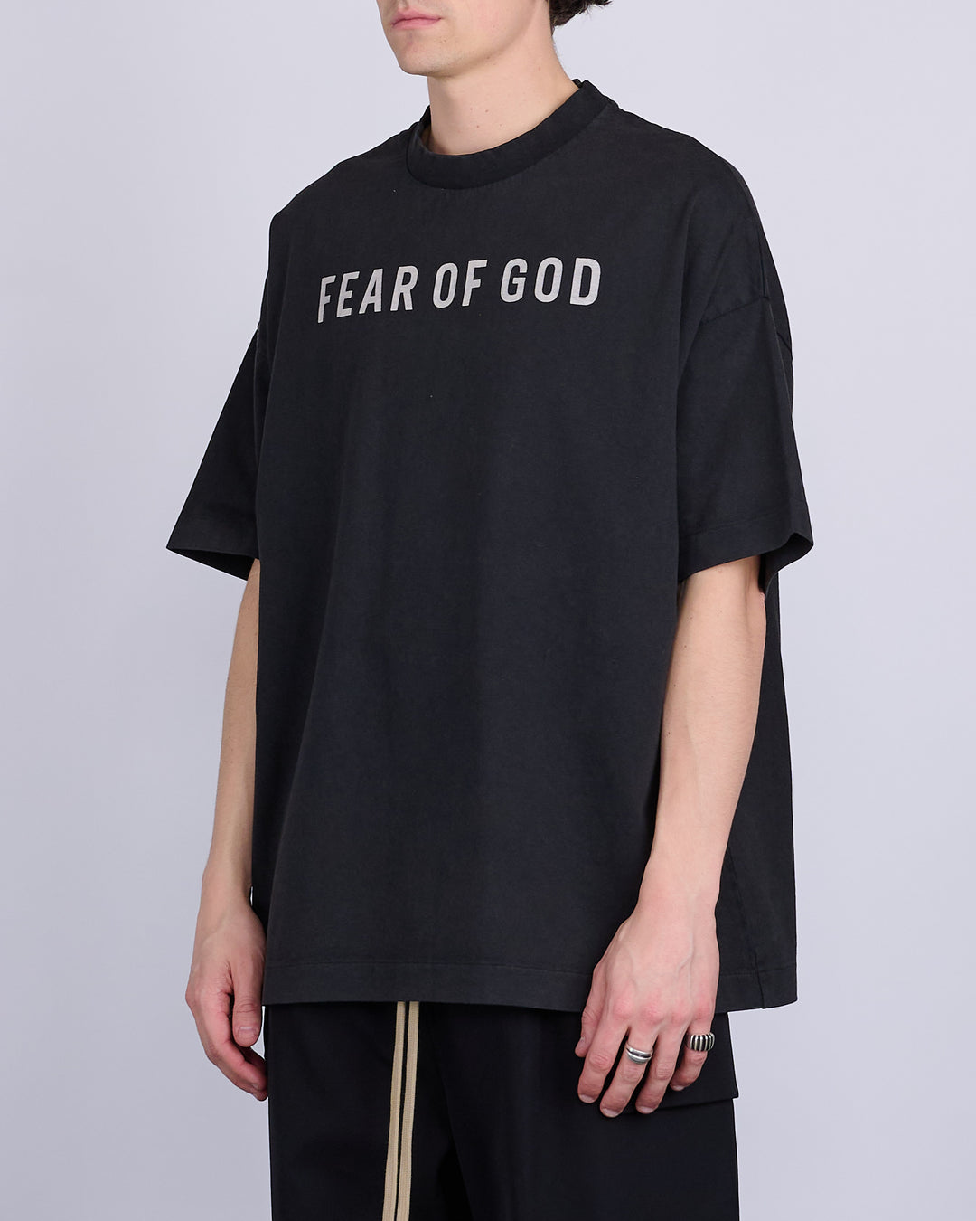 Fear of God Heavyweight Jersey Logo T-Shirt Black/Grey