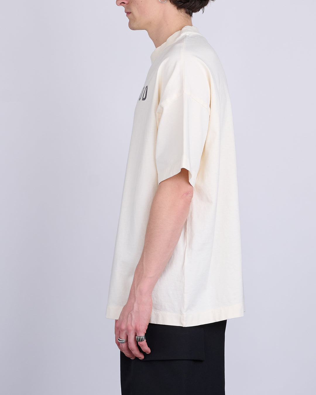 Fear of God Heavyweight Jersey Logo T-Shirt Cream/Black