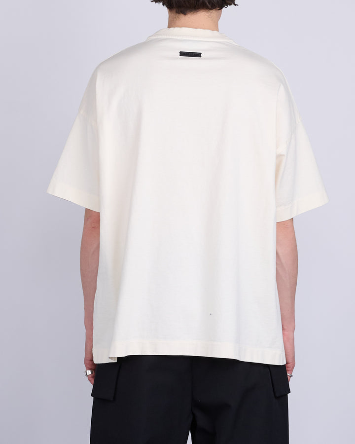 Fear of God Heavyweight Jersey Logo T-Shirt Cream/Black