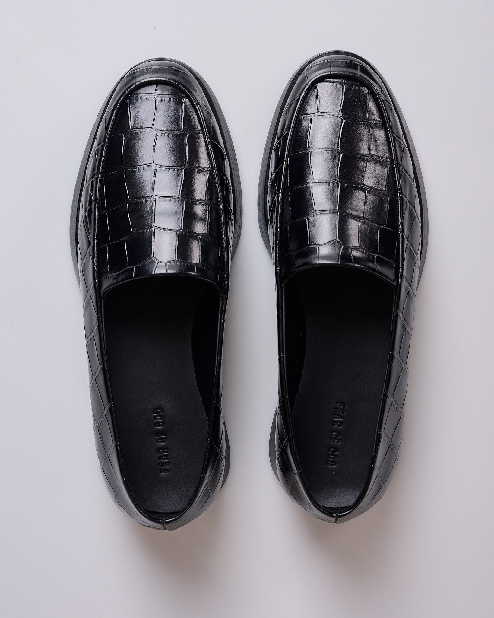 Fear of God Loafer Croc Leather Print Black – LESS 17