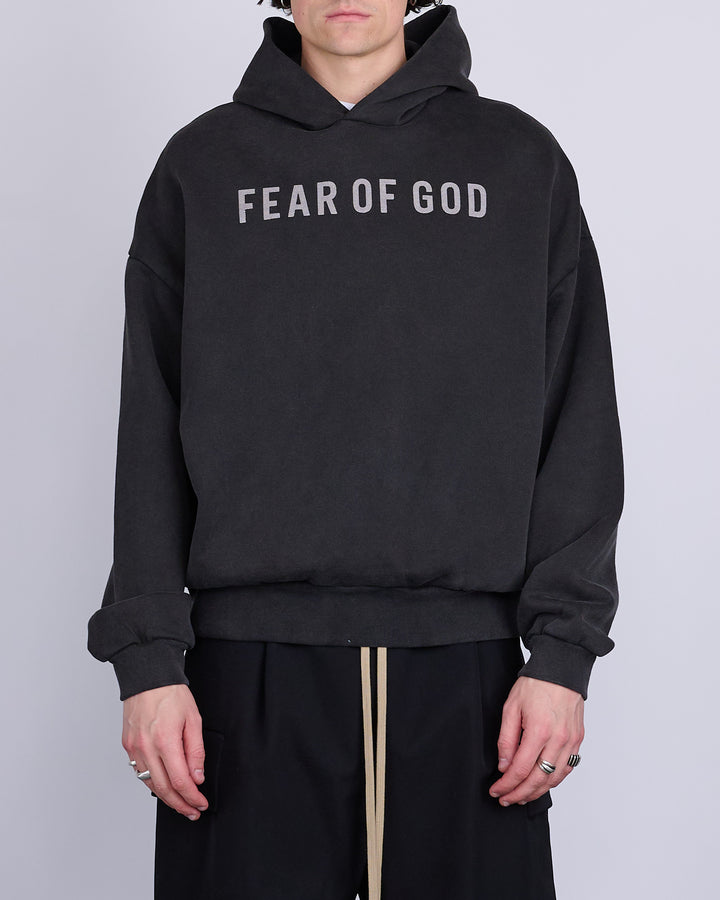 Fear of God Overlapped French Terry FOG Print Hoodie Black/Grey