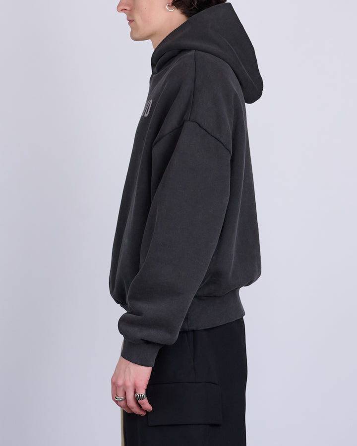 Fear of God Overlapped French Terry FOG Print Hoodie Black/Grey