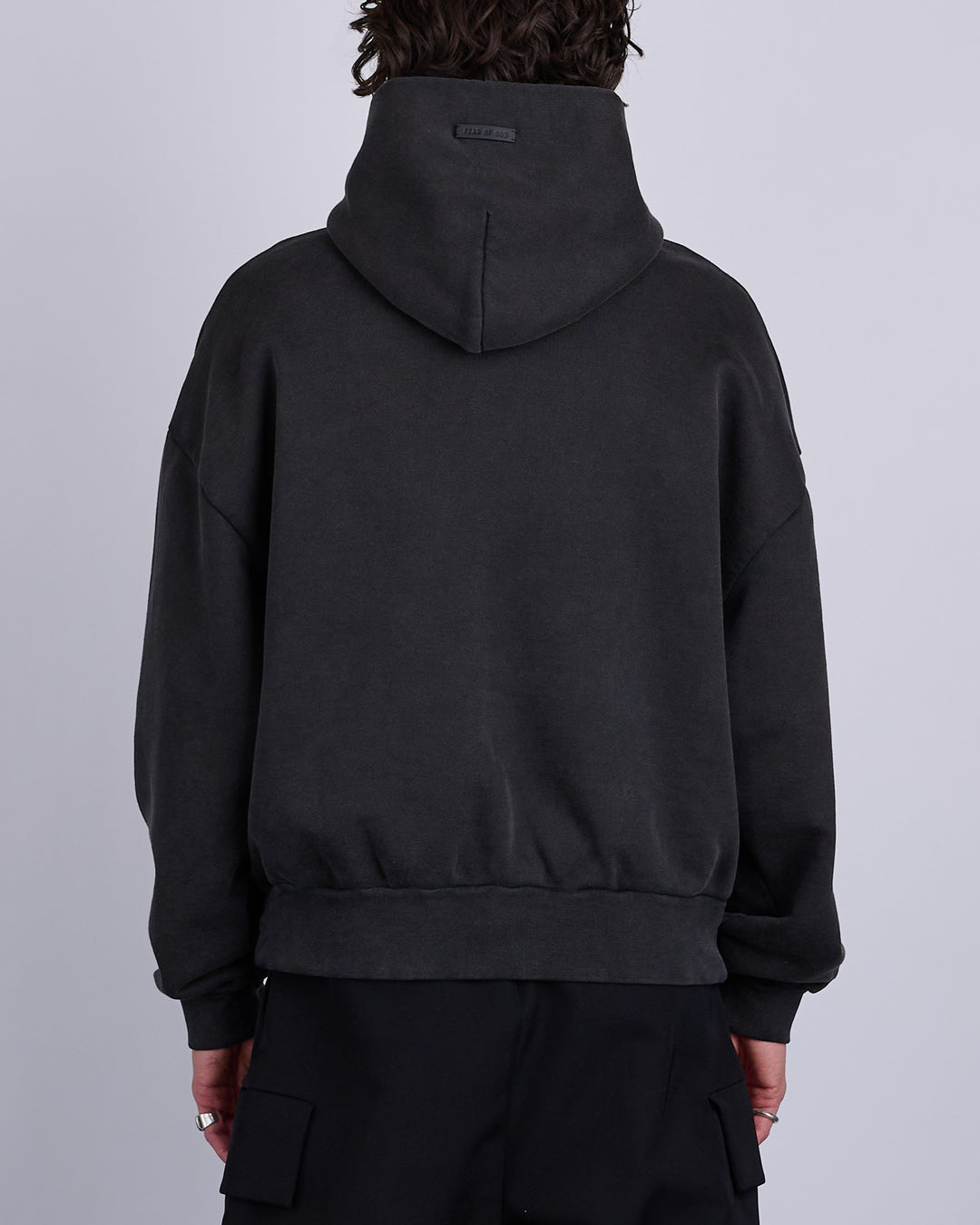 Fear of God Overlapped French Terry FOG Print Hoodie Black/Grey