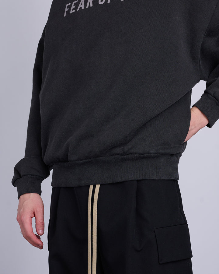 Fear of God Overlapped French Terry FOG Print Hoodie Black/Grey