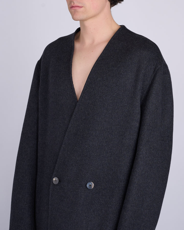 Fear of God Relaxed Lapelless Double Cashmere Blazer Melange Black