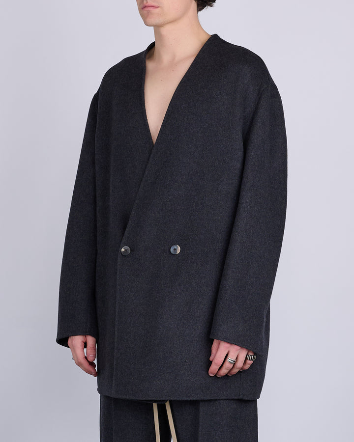 Fear of God Relaxed Lapelless Double Cashmere Blazer Melange Black