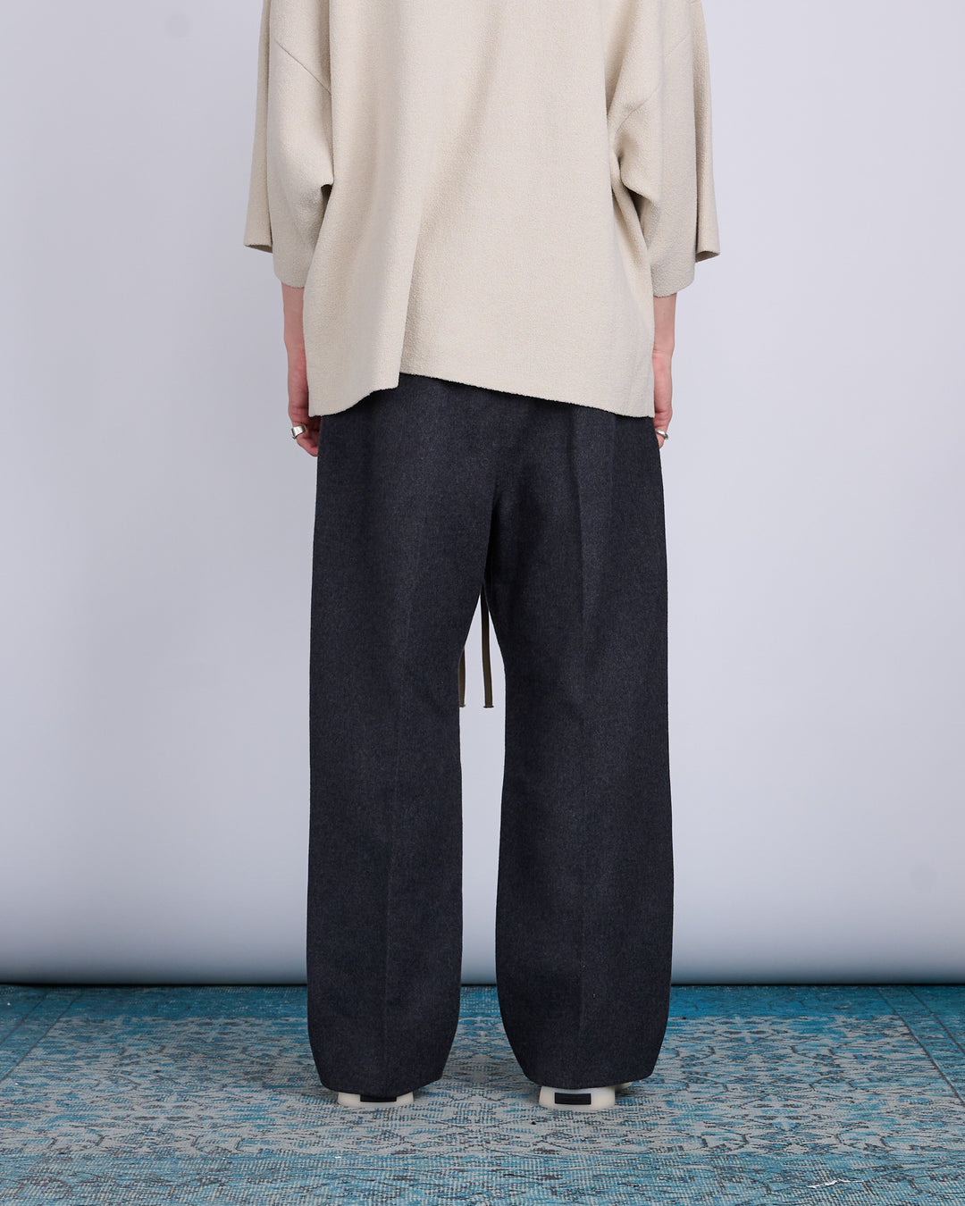 Fear of God Single Pleat Wide Double Cashmere Pant Melange Black