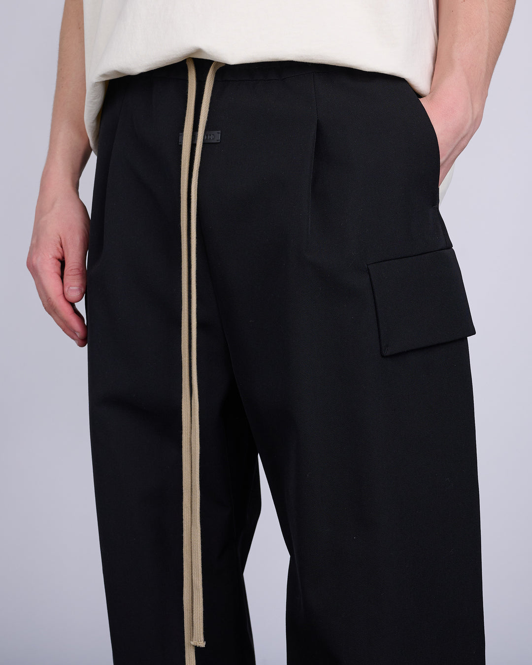 Fear of God Wide Leg Wool Cotton Cargo Pant Black