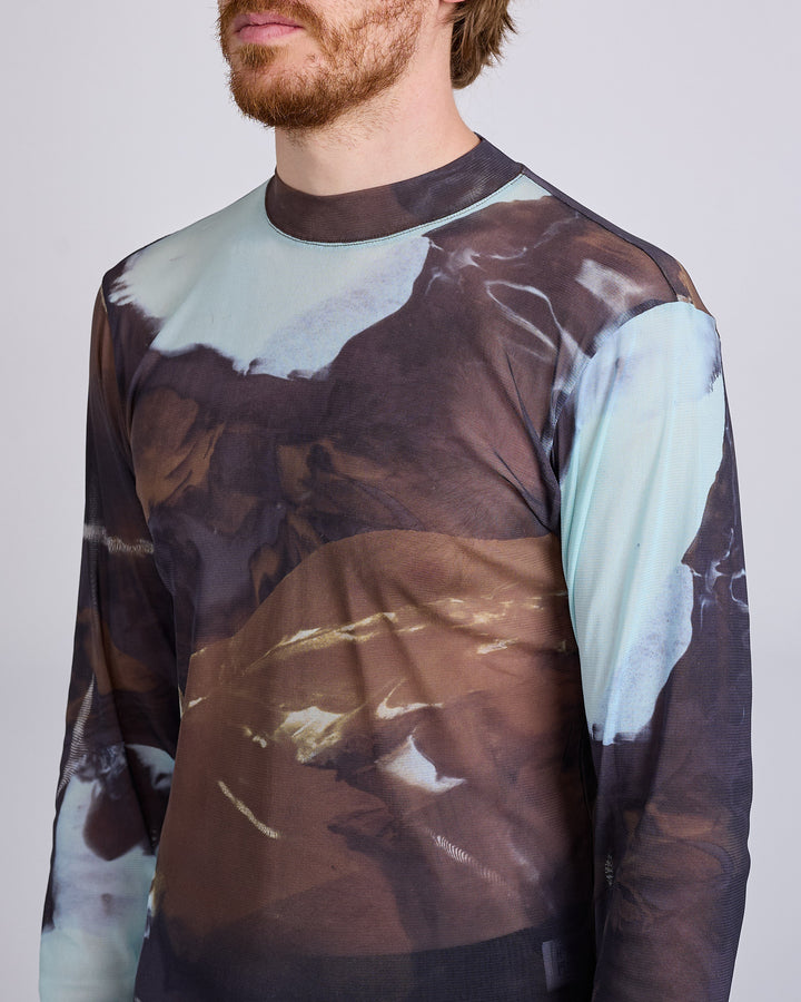 HOMME PLISSÉ ISSEY MIYAKE Agate Sheer Crewneck Brown